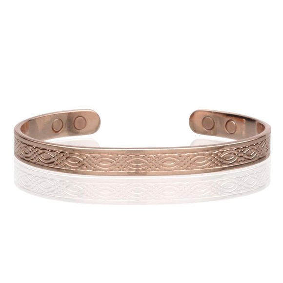 High Quality Solid Copper Magnetic Bracelet Vintage Classic Design Cuff Bangle - Picture 1 of 1